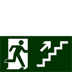 Placa Sinalização Saída Escada Sobe Direita - J2027